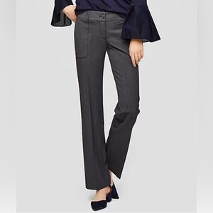 LOFT Gray/Black Custom Stretch Marisa Trouser - Size 14
